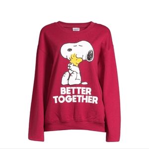 Peanuts Snoopy Graphic Sweatshirt Red Size XL and XS  2021 peanuts worldwide